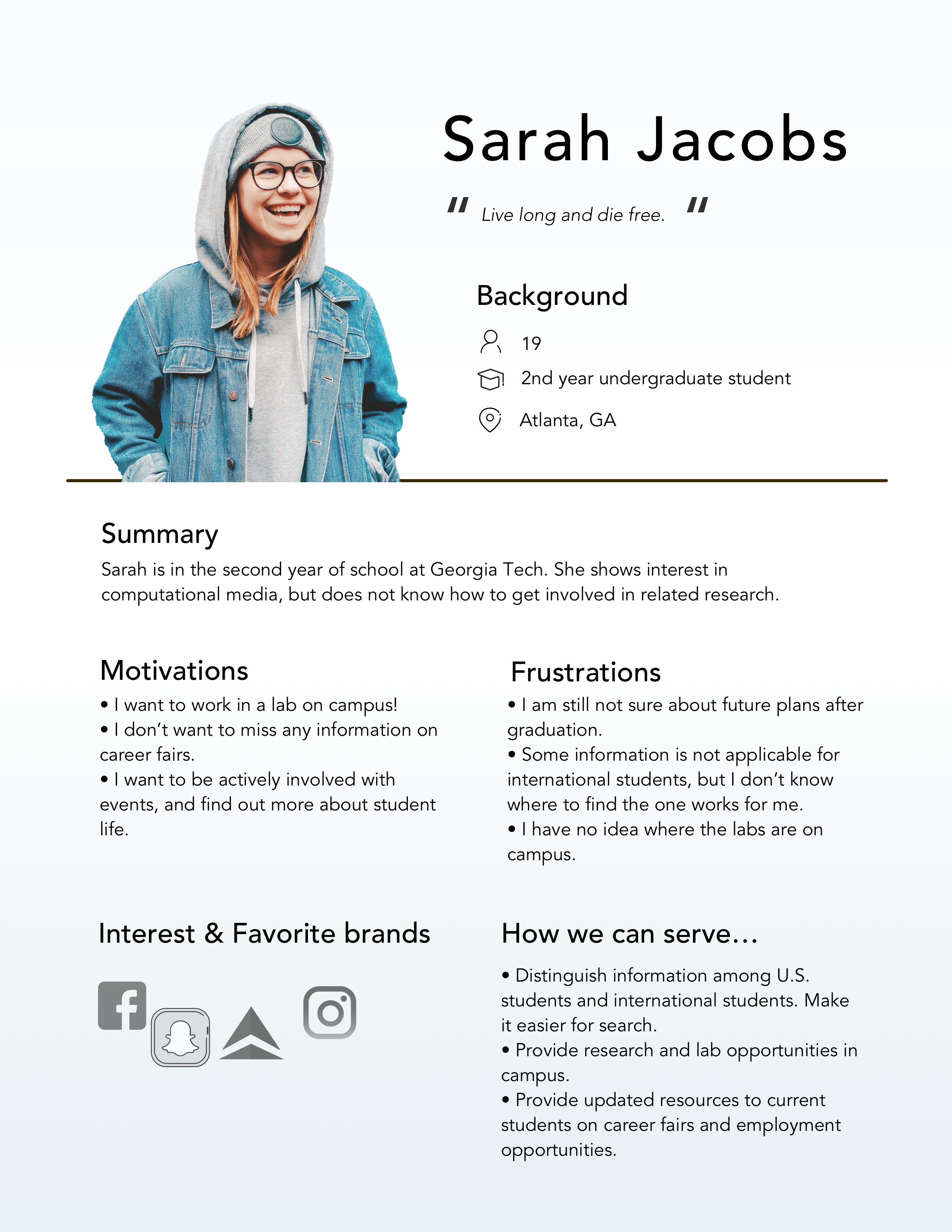 Sarah Jacobs persona profile