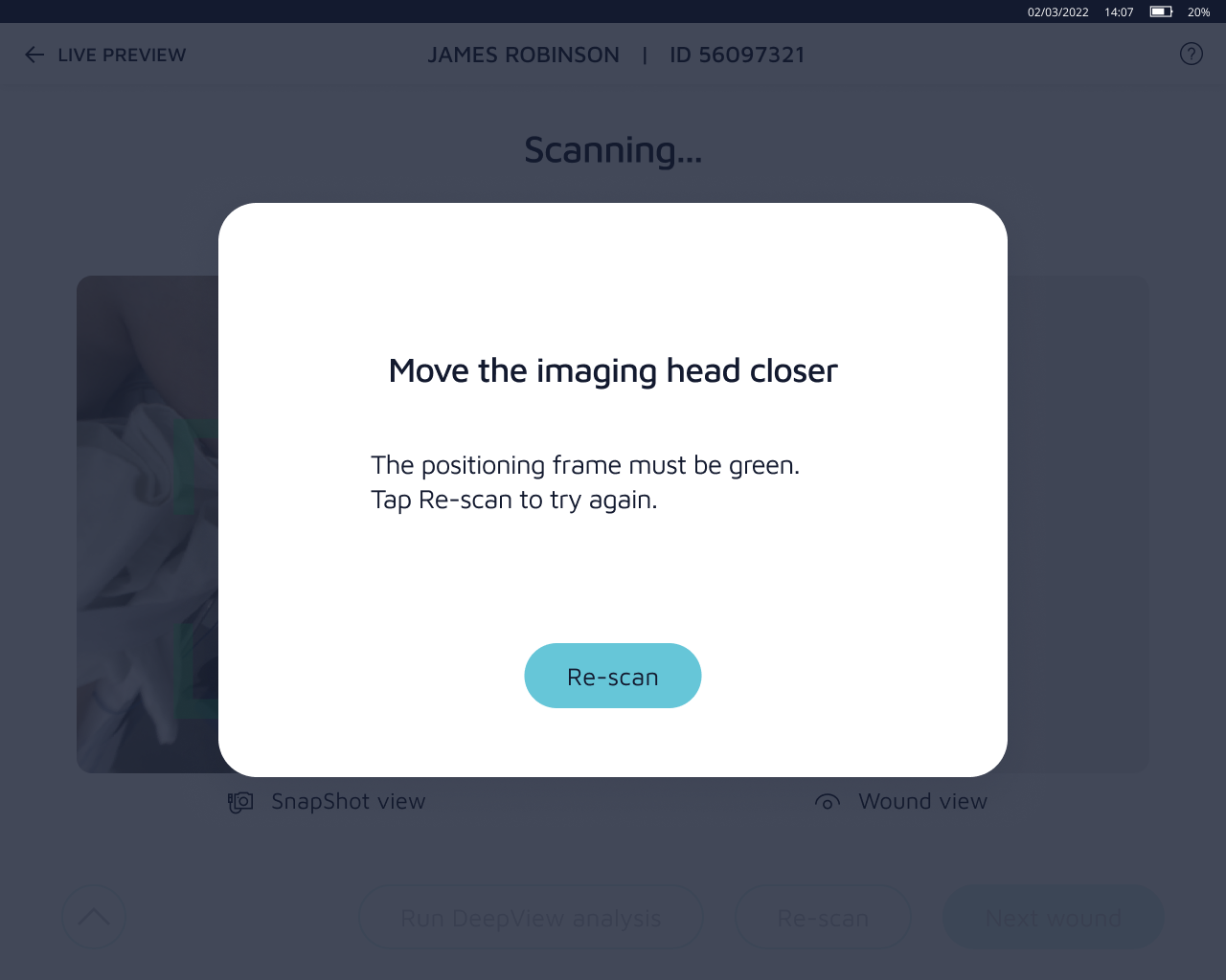 Cart product's reactive capture flow: feedback only appears after the photo is taken